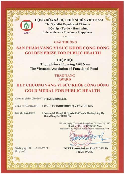 Sản phẩm vàng vì sức khỏe cộng đồng